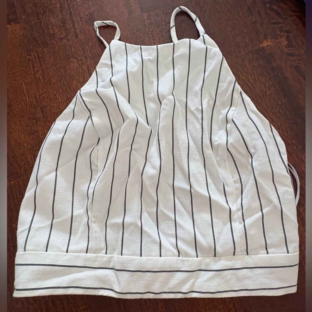 Dynamite Striped High Neck Crop